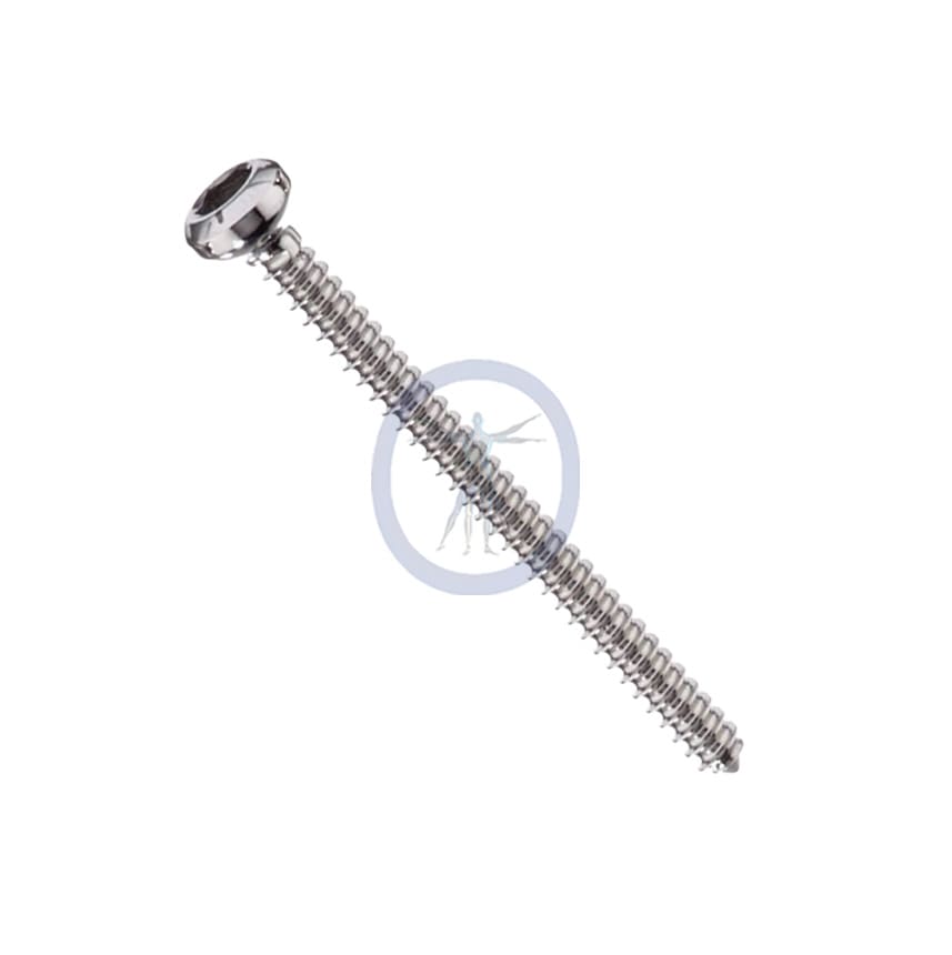 A picture of the side view of a screw.