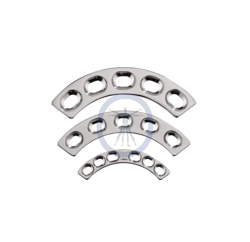 A set of three different sized metal brackets.