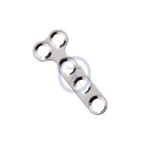 A metal object with three holes in it.