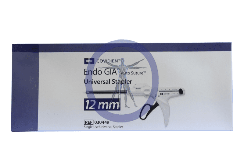 A box of endo gia universal stapler with 1 2 mm needles.
