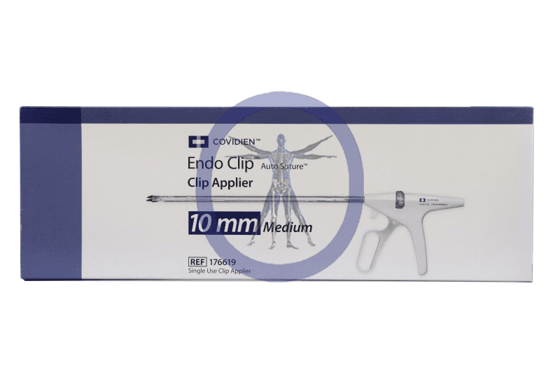 A box of endo clip applicator with a small needle.