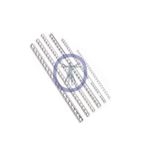 Set of stainless steel bone plates.