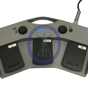 A picture of the front of a wii mote.