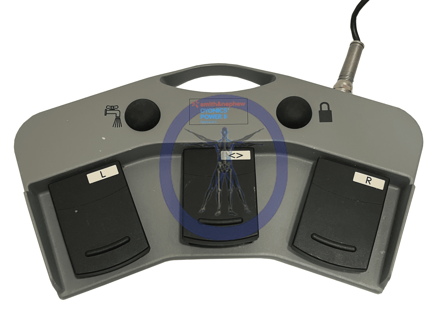 A picture of the front of a wii mote.