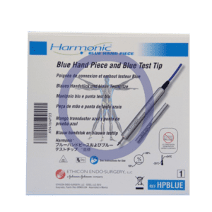 A package of blue hand piece and blue test tip.