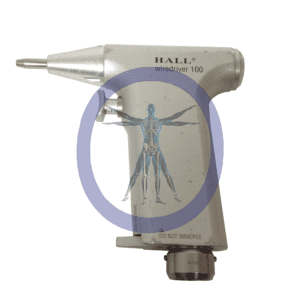 A picture of an external needle gun with the logo for hall.