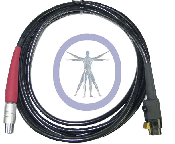 A picture of the front end of an ecg cable.