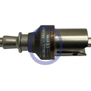 A close up of the side of an electric drill