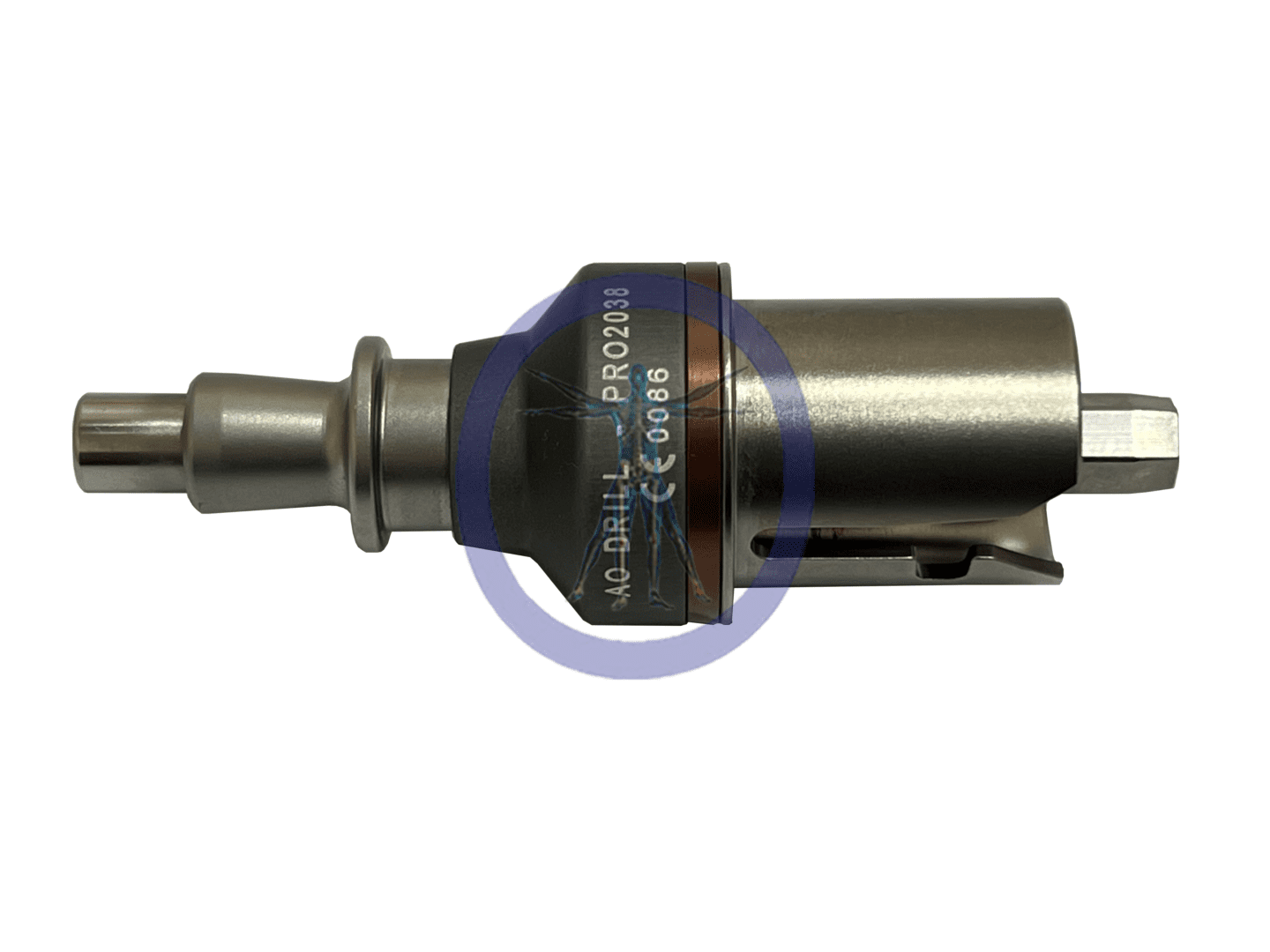 A close up of the side of an electric drill