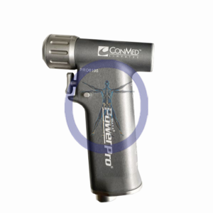 A Hall Power Pro PRO6100 Electric Single Trigger Modular Handpiece battery-operated surgical drill, primarily in silver, showing brand and model details on its side.