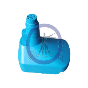 Blue plastic nozzle for cleaning equipment.