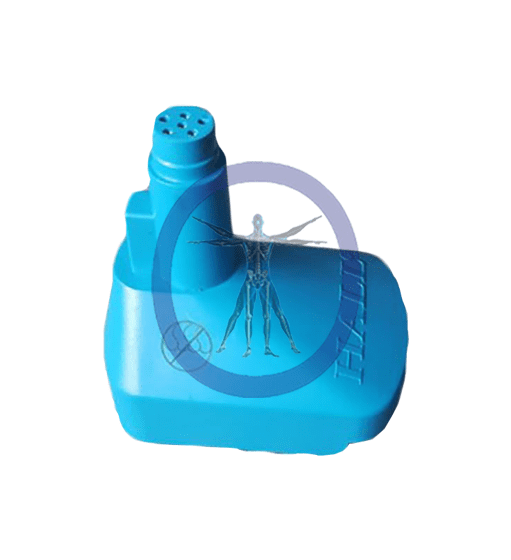 Blue plastic nozzle for cleaning equipment.