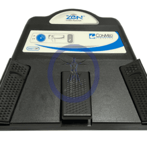 Black wireless footswitch with two pedals.