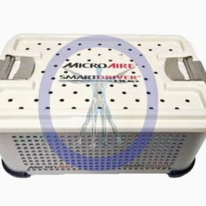 White plastic storage box with handles.