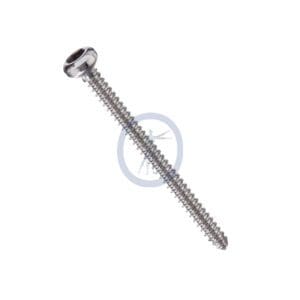 A picture of the side view of a screw.