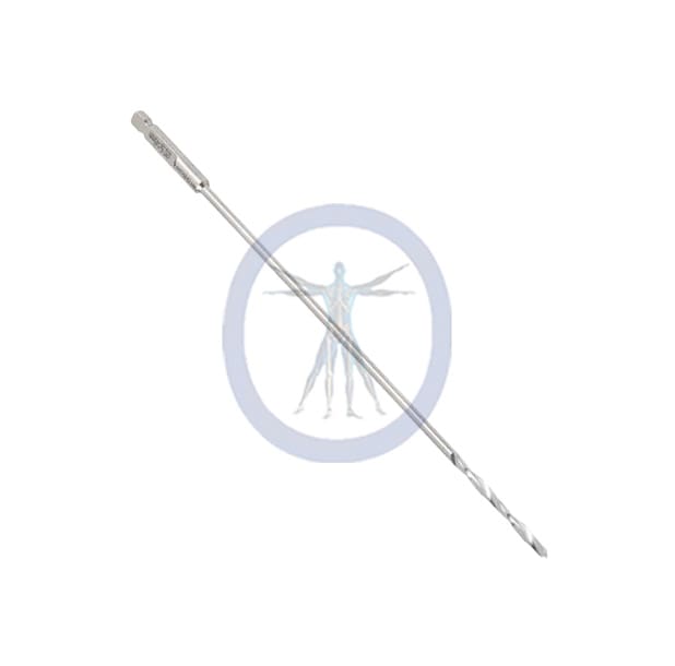 A white stick with a blue and black logo