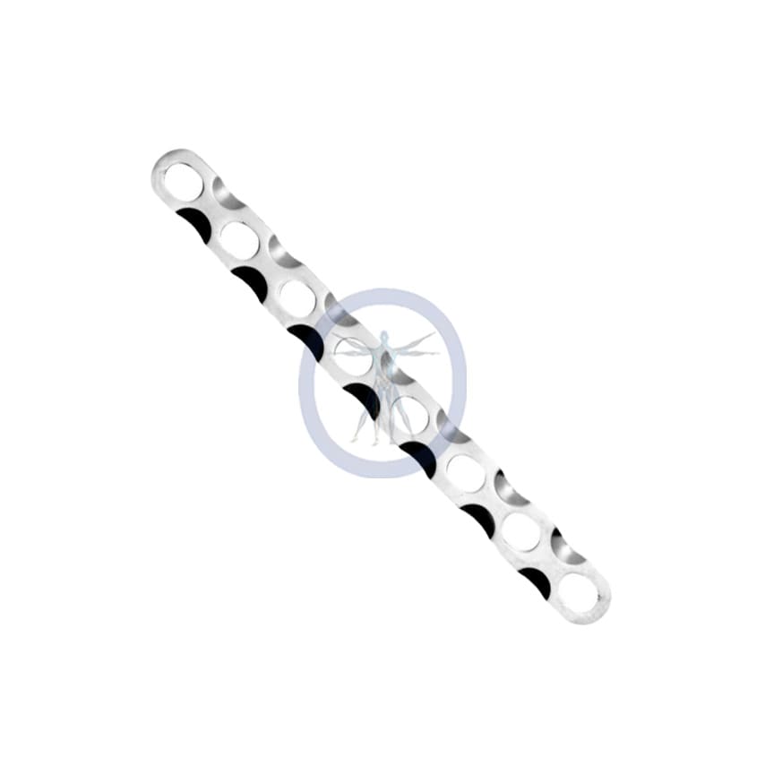 A silver chain with two circles on it.