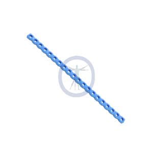 A blue rope is bent to the side.
