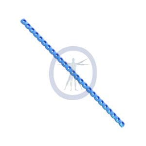 A blue chain is shown on the side of a white background.