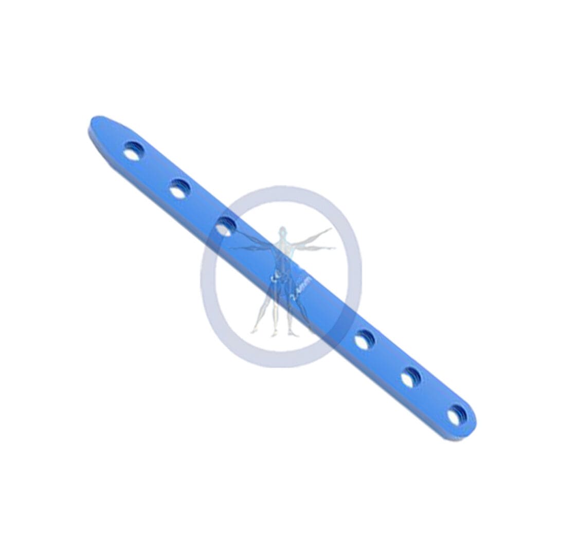 A blue plastic object with holes in it.