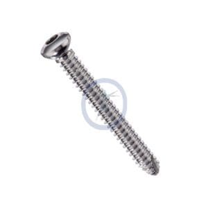 A picture of the side view of a screw.