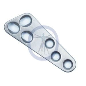 A metal object with six holes in it.