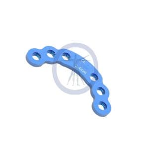 A blue plastic object with six holes in it.