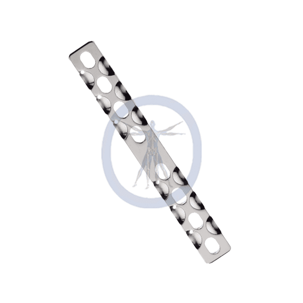 A metal strip with holes in it.