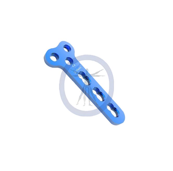 A blue plastic object with a white background