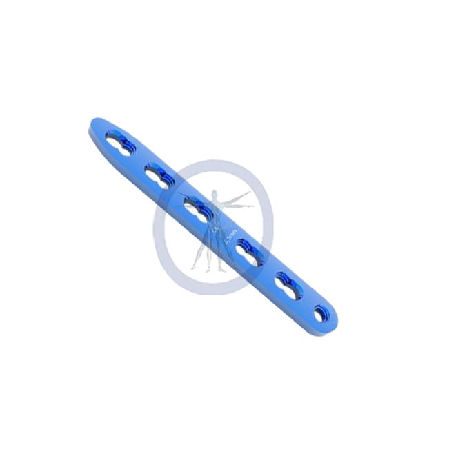A blue plastic object is bent to the side.