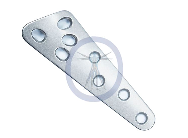 A metal plate with holes in it.