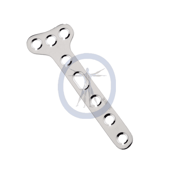 A metal brace with holes for the upper limb.