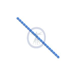 A blue rope with a person standing on it.