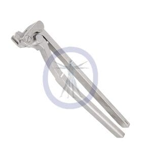 A pair of metal scissors with one end bent to the side.