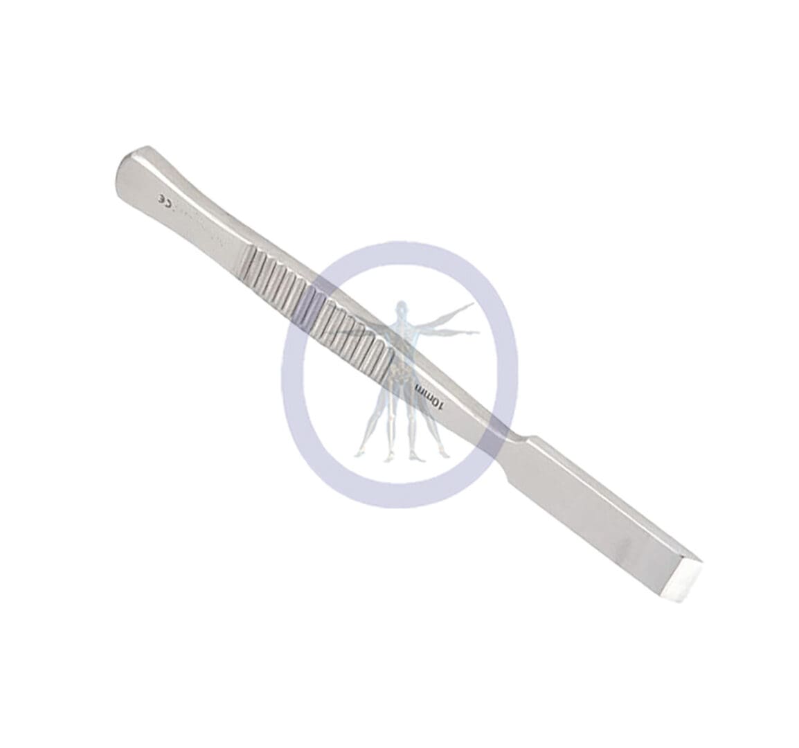 A close up of a tooth brush on a white background