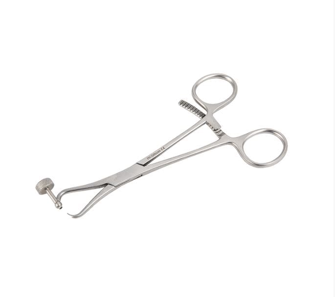 A pair of scissors with a screw on the end.