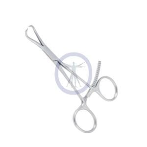 A pair of scissors with a handle and a small hook.