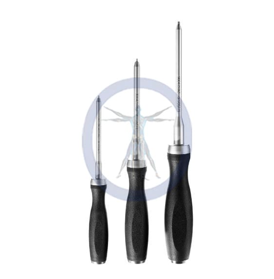 A set of three screwdrivers with one screwdriver and two phillips head bits.