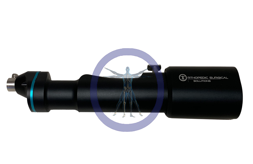 Black and blue surgical power tool.