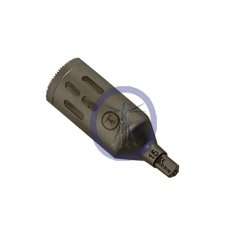 A photo of a cannulated drill bit.