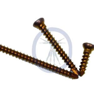 A close up of some metal screws