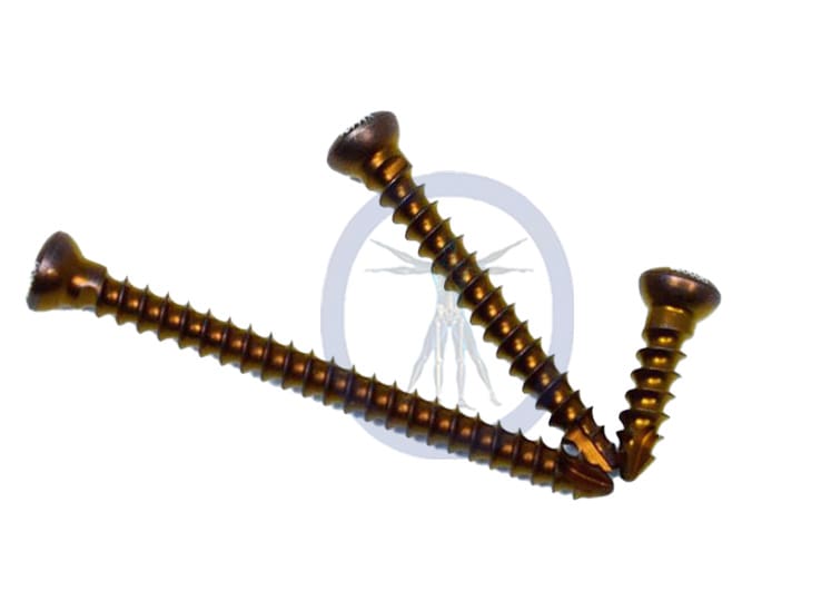 A close up of some metal screws