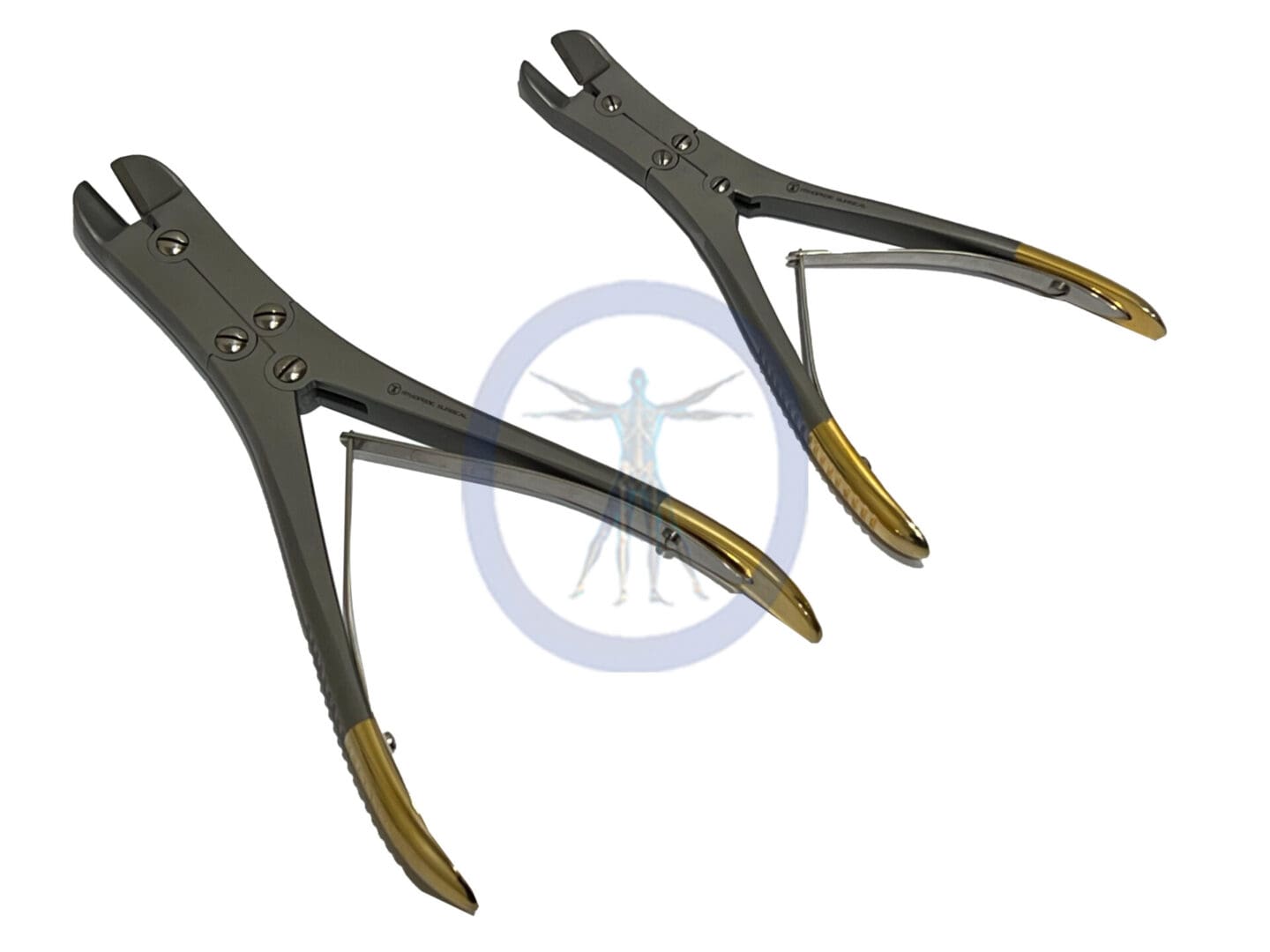 A pair of pliers with gold handles on top.