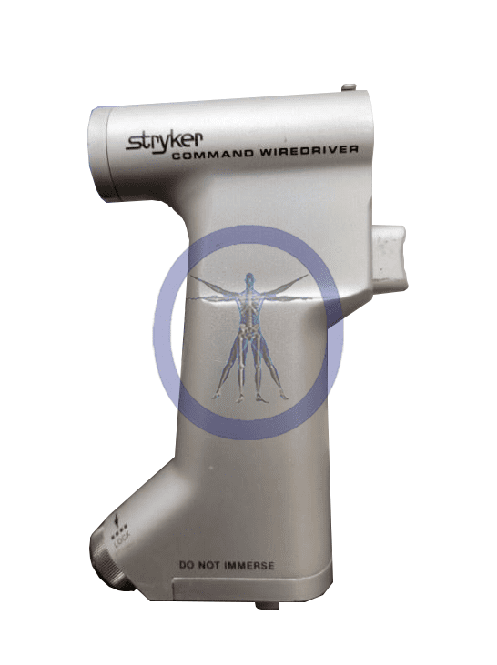 A silver gun with an image of a person on it.