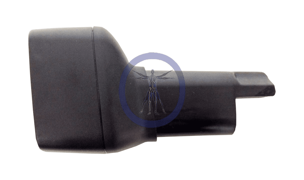 A close up of the side of a black car.