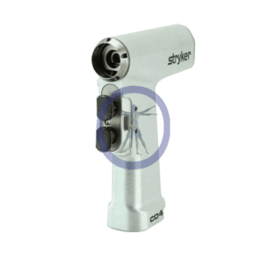 A stryker surgical instrument is shown with two attachments.