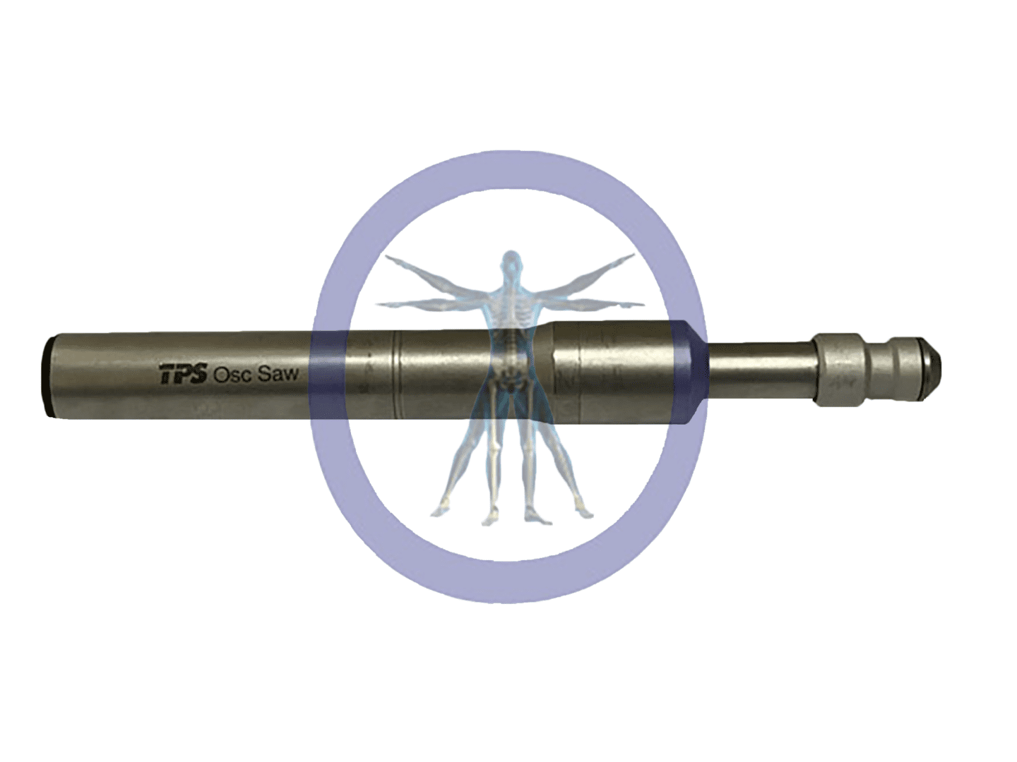 A picture of an external needle with the logo for the body.