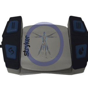 A styker device is shown with the logo on it.