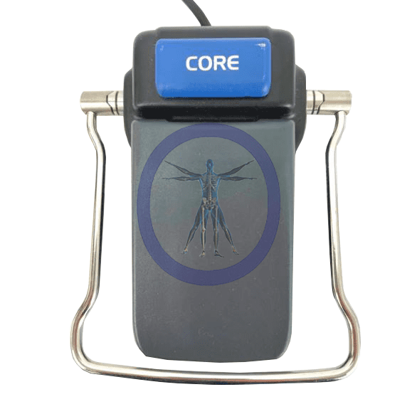 A cell phone is connected to an antenna.