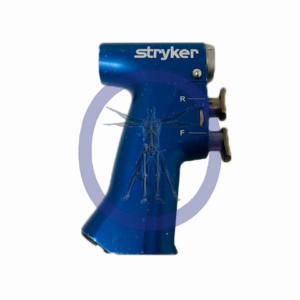 Blue Stryker RemB 6400-099 Universal Driver with an adjustable head, marked with angles and the words 'f' and 'r' for direction settings, isolated on a white background.